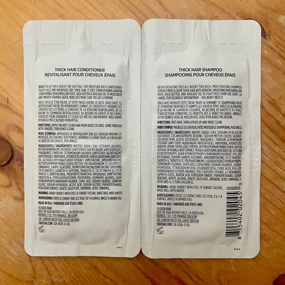 FREE ADD ON - OUAI Thick Hair Shampoo and Conditioner Samples - Picture 2 of 2